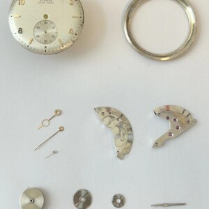 Glycine Bienne Cal 006 900 18 Jewels Parts Movement Balance Fork Wheel Watch image 2