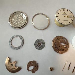 Omega Cal 751 Parts Movement Balance Fork Wheel Spring Bridge Watch Dial 166.032 image 11