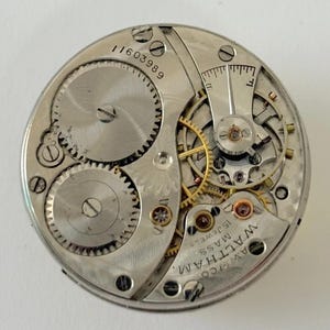 Waltham Grade 115 Pocket Watch Part Movement Balance Fork Spring Bridge Dial image 1