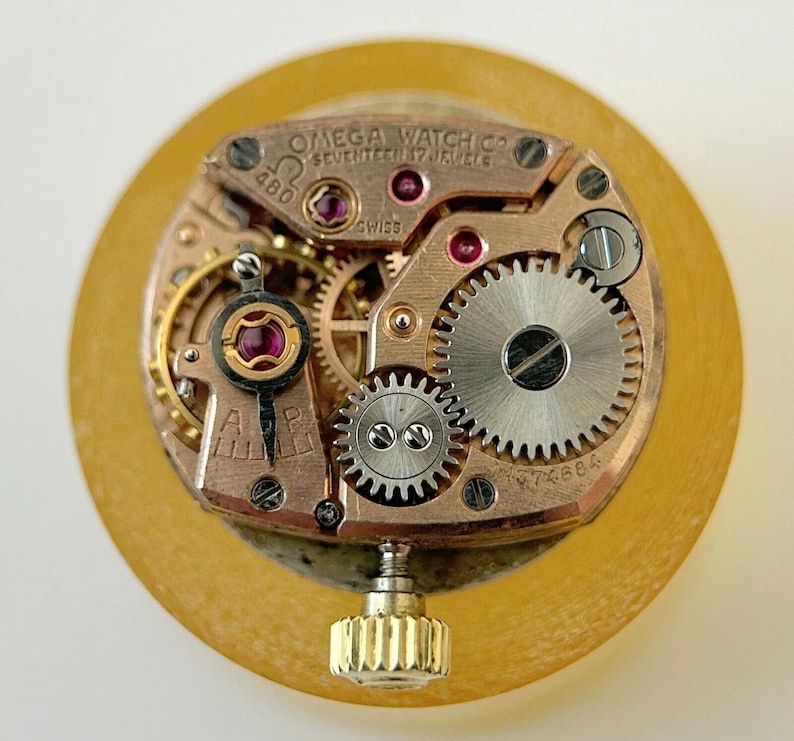 Omega Cal 480 Watch Movement Parts Balance Fork Spring Bridge Barrel Wheels image 1