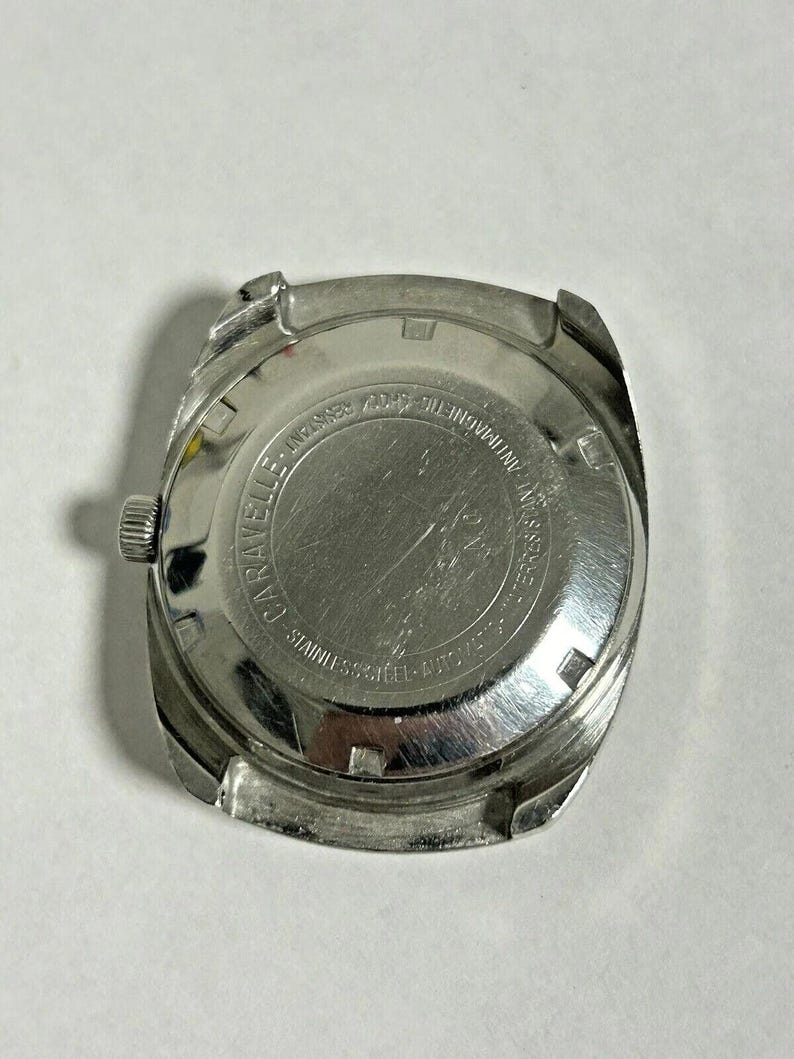 Caravelle 11 UKACB 824 Bulova Co Watch Parts Movement Balance Fork Spring Dial image 3