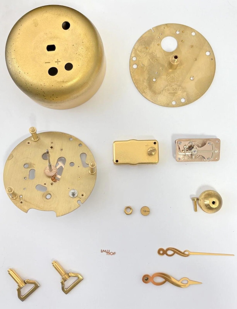 Imhof Striking Cal 76 9475 Clock Movement For Parts Balance Fork Key Knob Barrel image 2