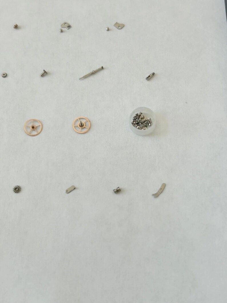 Omega Cal 563 Watch Parts Movement Calendar Disk Fork Wheels Springs Bridge 2 image 16