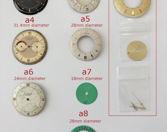 Esferas antiguas para reloj Jaeger LeCoultre con alarma Memovox y calendario Futurematic.