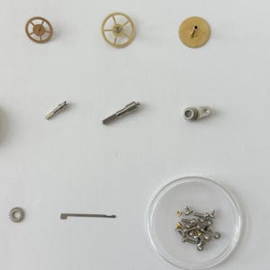 Jaeger LeCoultre Cal 245 Clock Movement Part Balance Fork Barrel Wheel Plates image 5
