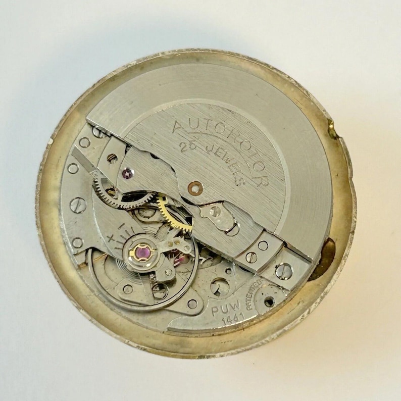 Cal PUW 1461 Uhrenwerk Für Teile Unruh Gabel Feder Brücke Schreibtisch Bild 1
