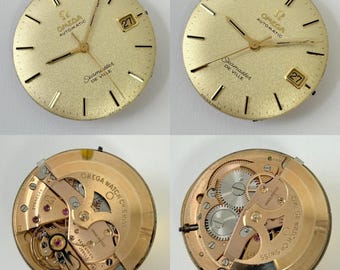 Parti dell'orologio Omega Cal 563 Movimento Calendario Disco Forcella Ruote Molle Ponte 6