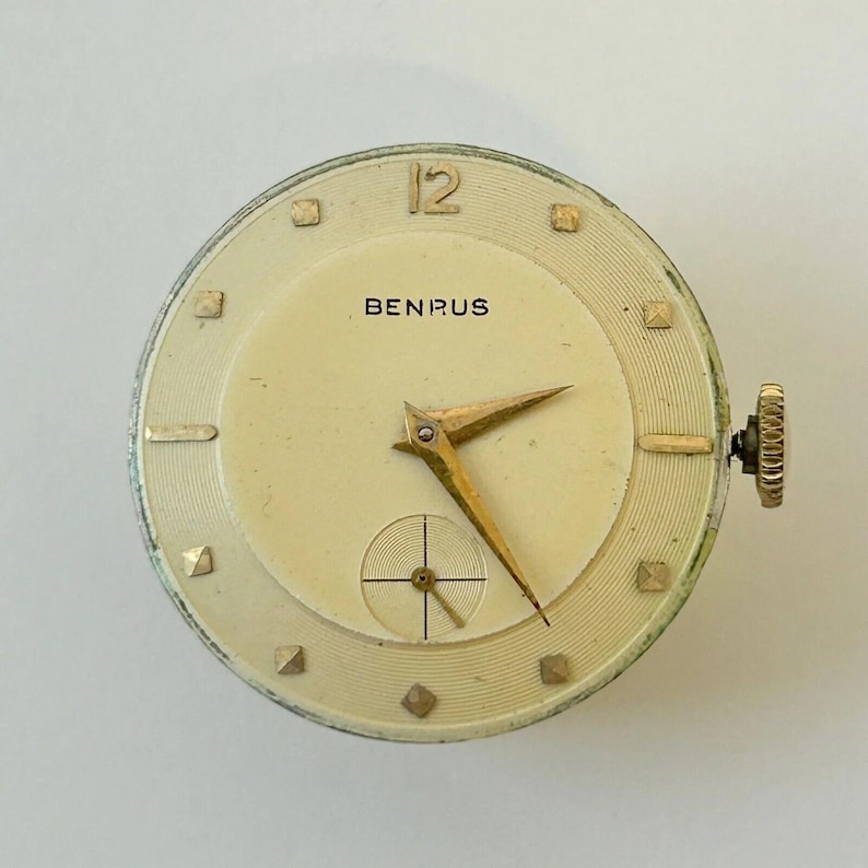 Benrus Cal BB14 Watch Parts Movement Balance Fork Wheels Spring Bridge Dial image 2