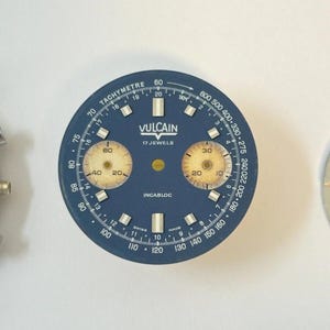 Vulcain 37mm chronograph Valjoux Cal 7733 Watch Movement Parts Dial 7734 7736 image 8
