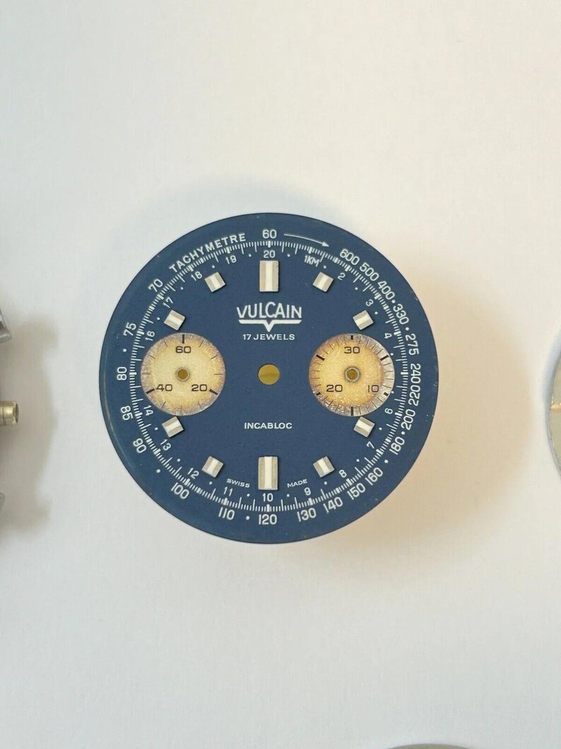 Vulcain 37mm chronograph Valjoux Cal 7733 Watch Movement Parts Dial 7734 7736 image 8