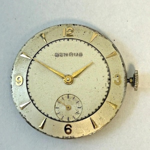 Benrus Cal BB4 Watch Parts Movement Balance Fork Wheels Spring Bridge Dial