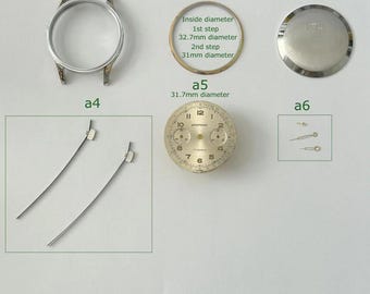 Cronógrafo Wakmann 34,5 mm Piezas Caja Bisel Esfera Manecilla Subsegundo Venus 188