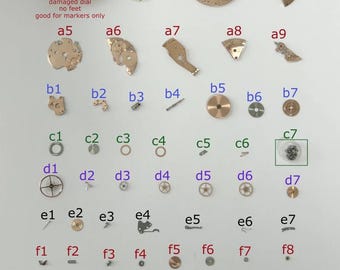 Parti dell'orologio Omega Cal 563 Movimento Calendario Disco Forcella Ruote Molle Ponte 4