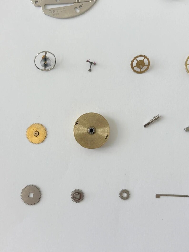Jaeger LeCoultre Cal 245 Clock Movement Part Balance Fork Barrel Wheel Plates image 4