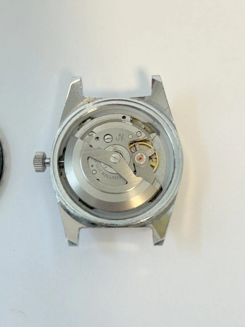 Benrus Cal UT-42 Watch Parts Movement Balance Fork Spring Bridge Dial Hand Bezel image 7