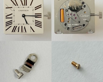 Cartier Cal 690 movement runs & sets W2009251 2788 dial hands crystal screw 18k