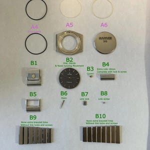Concord Mariner SG watch part case movement crystal 18mm link crown stem dial 2