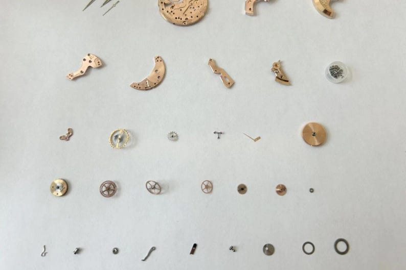 Omega Cal 470 Watch Parts Movement Balance Fork Wheels Springs Bridge Dial 2828 image 3