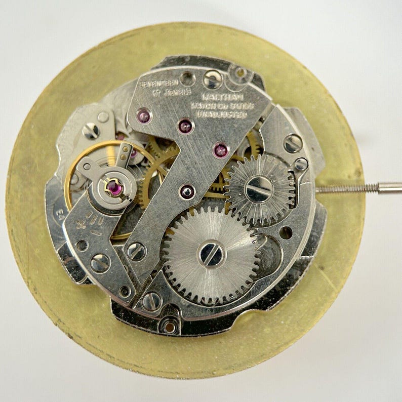 Waltham Cal S.G.T. 300 E4 Watch Parts Movement Balance Fork Spring Bridge image 1