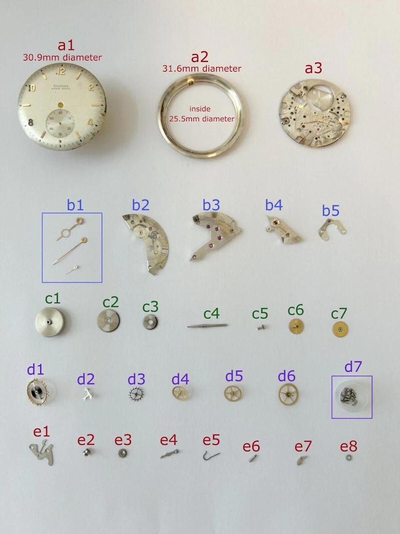 Glycine Bienne Cal 006 900 18 Jewels Parts Movement Balance Fork Wheel Watch image 1
