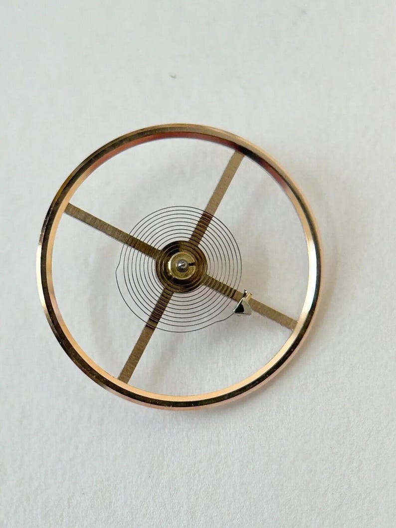 Omega 752 Watch Movement Parts Balance Fork Wheel Spring Bridge Calander Desk image 16