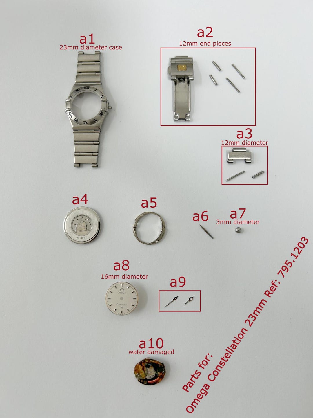 OMEGA Constellation Case Parts Bracelet Ref Hands Dial