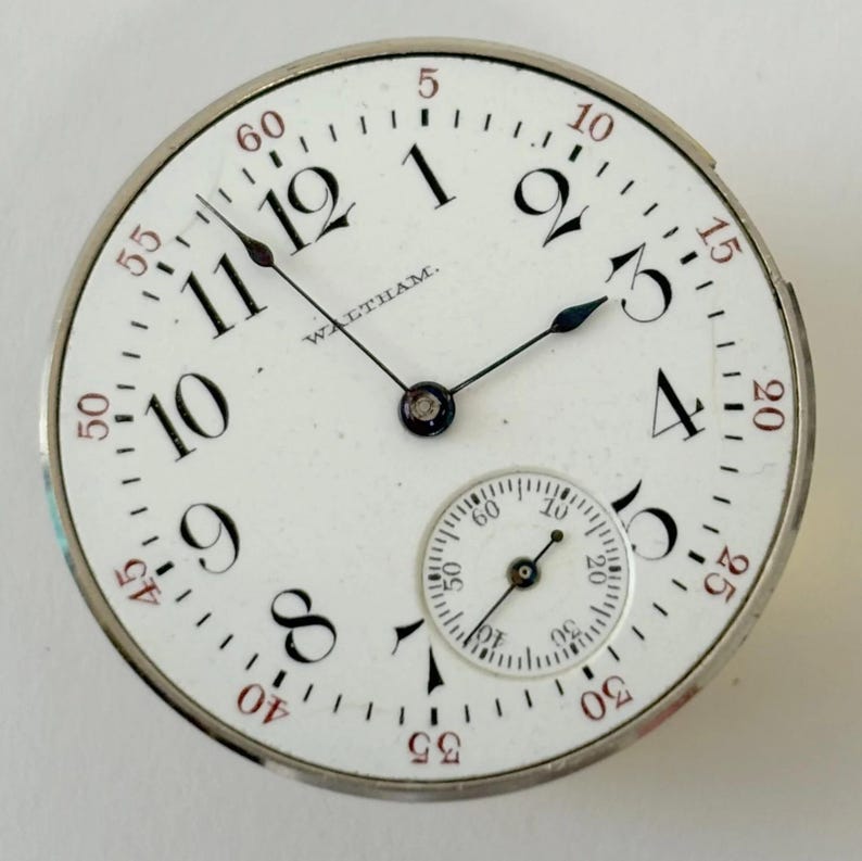 Waltham Grade 115 Pocket Watch Part Movement Balance Fork Spring Bridge Dial image 2