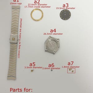 Ebel Wave Ref 181908 18k gold steel watch part case bracelet dial bezel screw
