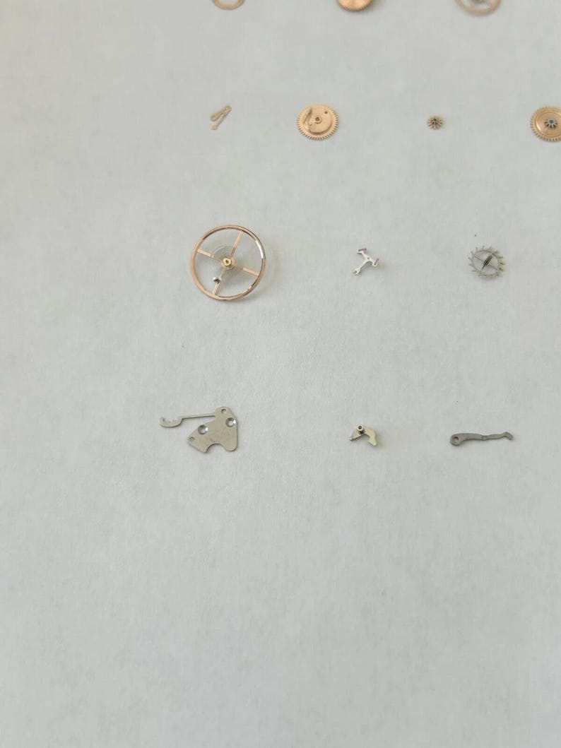 Omega Cal 563 Watch Parts Movement Calendar Disk Fork Wheels Springs Bridge 2 image 13