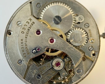 Kelco Watch Co. 17 Jewels - Piezas de reloj, movimiento, horquilla de equilibrio, puente de resorte