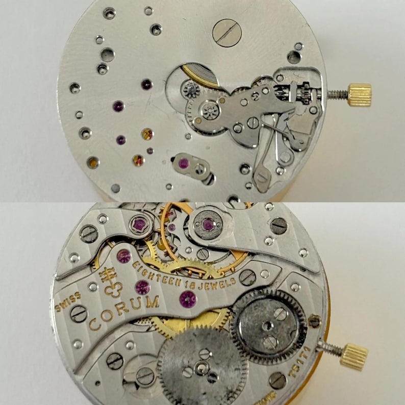 Frederic Piguet 21 Corum Watch Movement Part Balance Spring Plate Fork Barrel - Used Watch Parts