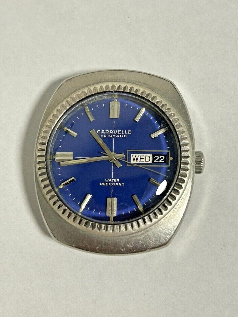 Caravelle 11 UKACB 824 Bulova Co Watch Parts Movement Balance Fork Spring Dial image 1