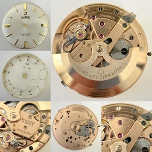 Omega Cal 550 Watch Movement Parts Dial Balance Spring Plate Fork Wheel Rotor 4 image 1