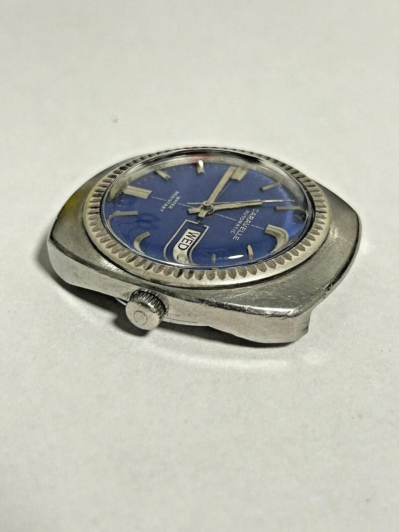 Caravelle 11 UKACB 824 Bulova Co Watch Parts Movement Balance Fork Spring Dial image 4