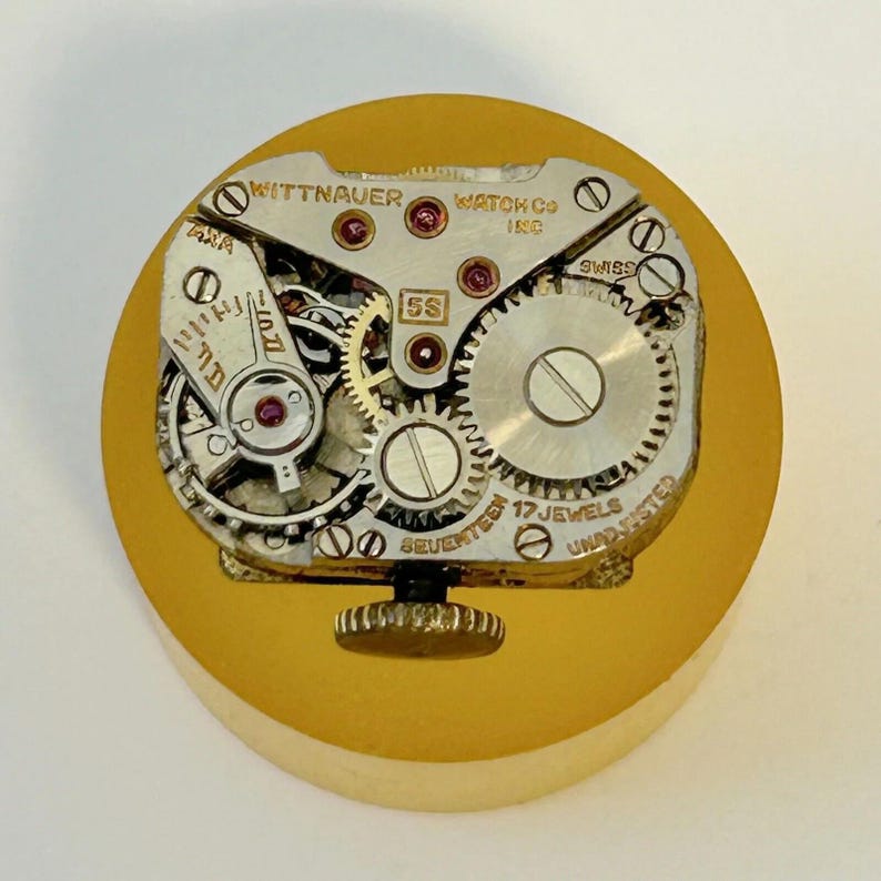 Movimento per orologio Wittnauer Cal 5S per parti bilanciere forcella molla ponte immagine 1