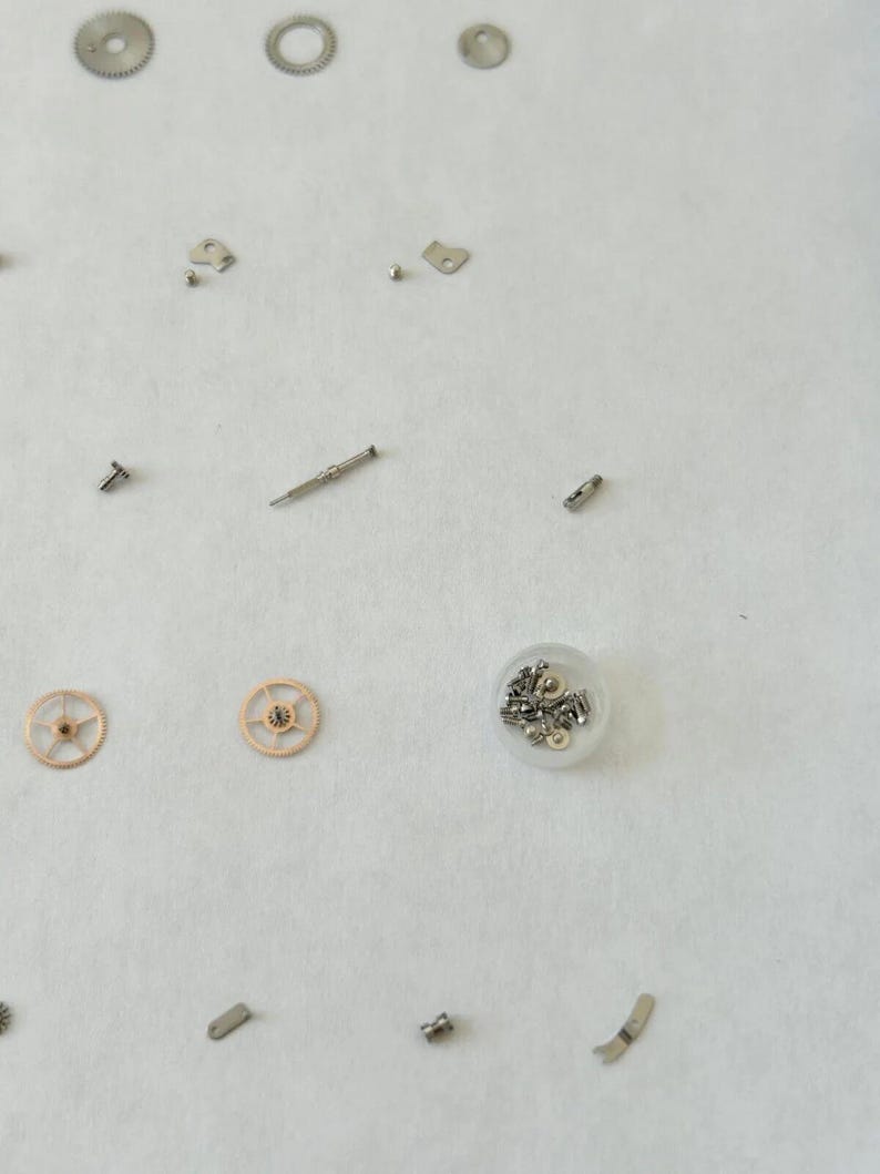 Omega Cal 563 Watch Parts Movement Calendar Disk Fork Wheels Springs Bridge 2 image 12