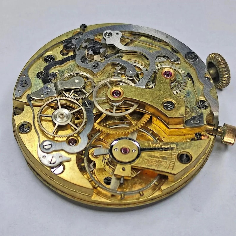 Landeron Monopusher Chronograph Watch Movement Parts Cal 2 3 15 Dial Hands Sub image 2