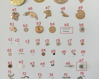 Omega Kaliber 1002 Uhrwerk Teile Gabel Rad Feder Brücke Unruh 1000 1001