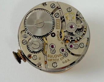 Bulova Cal 10 BM Watch Movement For Parts Balance Fork Spring Bridge