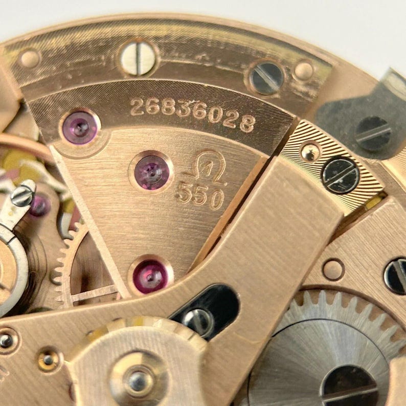 Omega Cal 550 Watch Movement Parts Dial Balance Spring Plate Fork Wheel ...