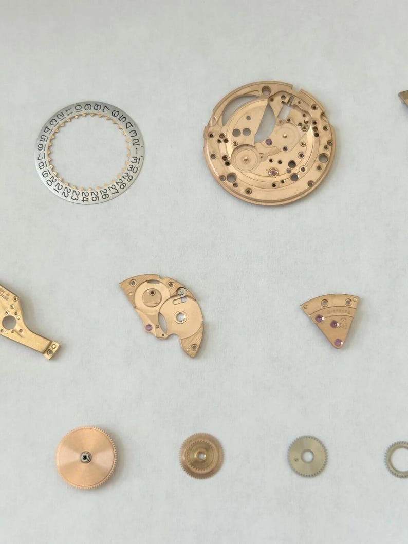 Omega Cal 563 Watch Parts Movement Calendar Disk Fork Wheels Springs Bridge 2 image 3