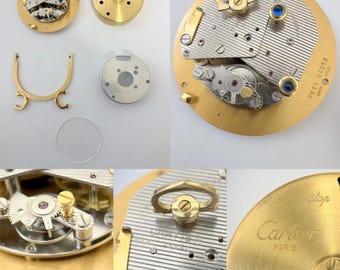 Cartier Alarm Cal 949 Uhrwerk für Teile Balance Fork Key Knob Barrel Zifferblatt