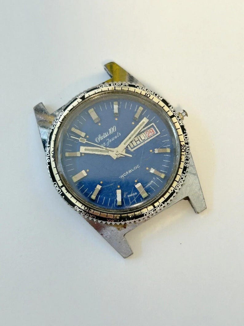 Swiss 100 Cal ETA 2789 Watch Parts Movement Balance Spring Dial Hand Bezel image 3