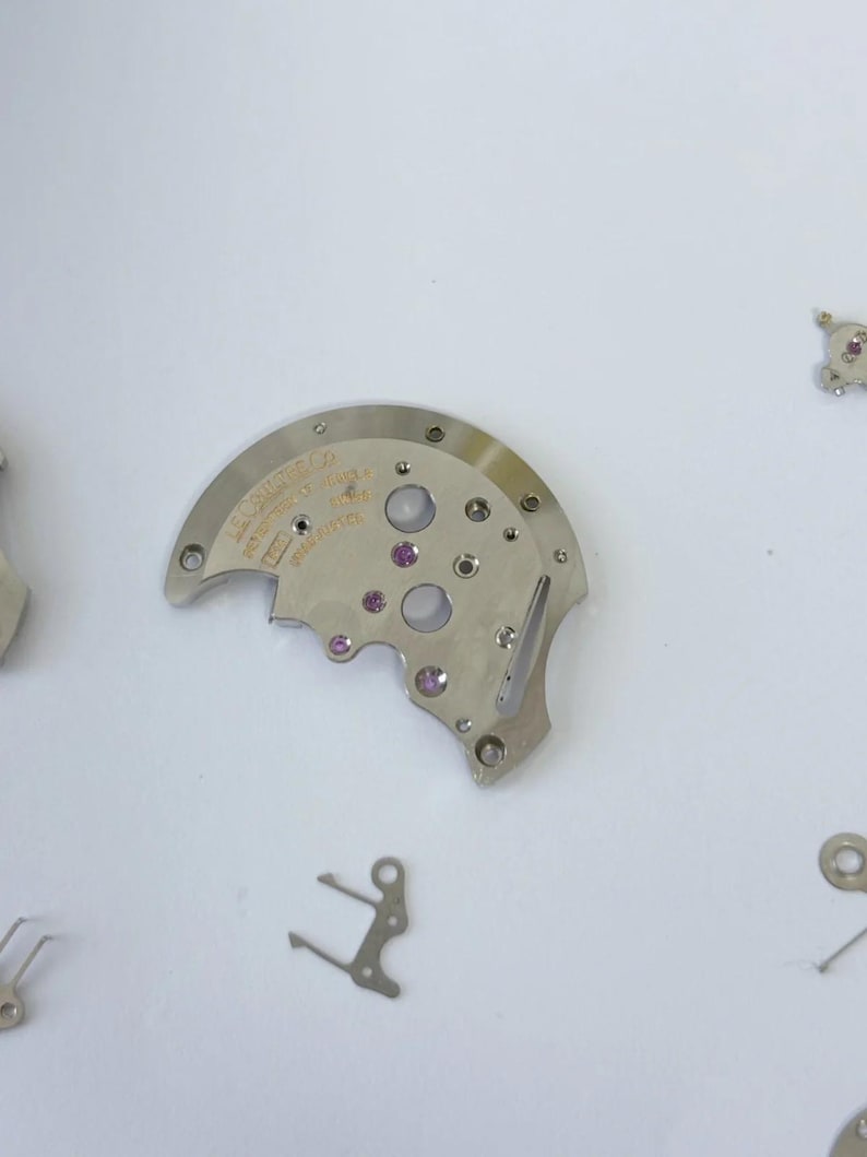 Jaeger LeCoultre Cal 814 Memovox Alarm Movement Part Balance Fork Barrel Wheel image 13