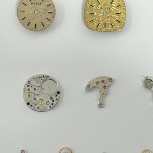 Rolex Cal 1400 Ladies Watch Parts Movement Fork Wheel Spring Bridge Dial Hnads image 2