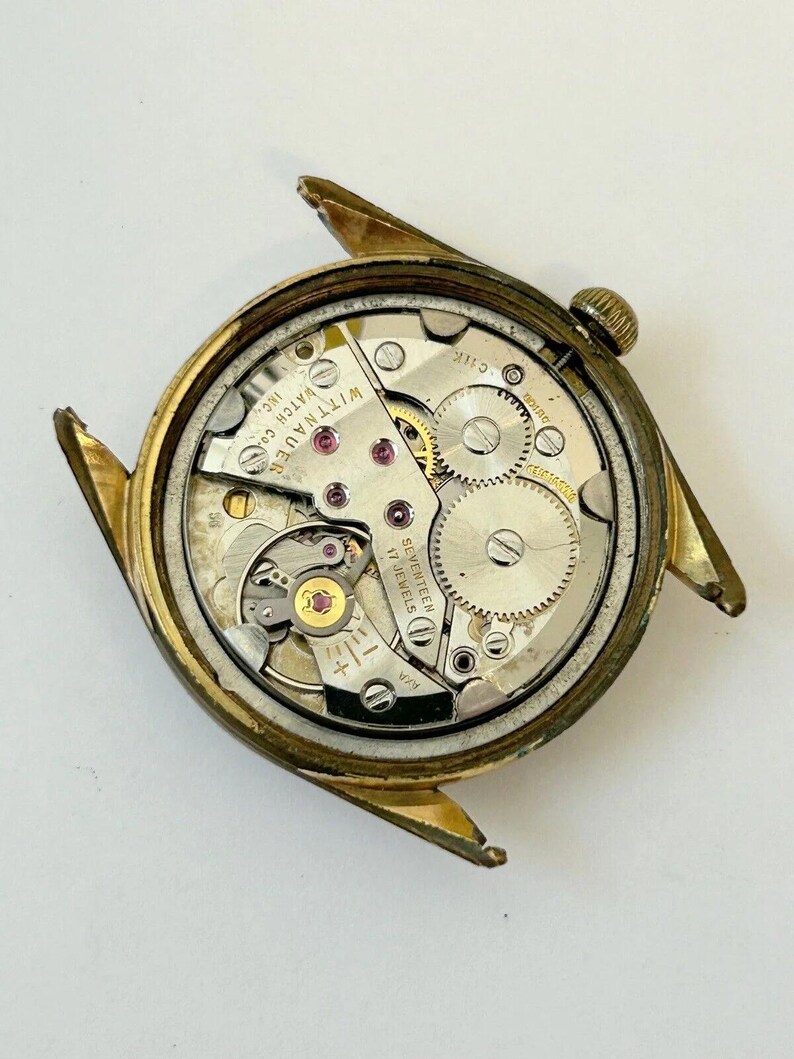 Wittnauer Cal C11K Watch Parts Movement Balance Spring Dial Hand Case Fork image 2