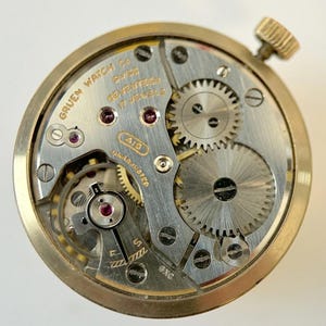 Gruen Cal 415 Watch Parts Movement Balance Fork Wheels Spring Bridge image 1