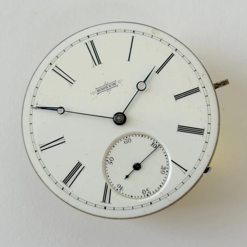 エルジン グレード67 懐中時計部品 ムーブメント テンプ フォーク スプリング ブリッジ ダイヤル 針 画像 2