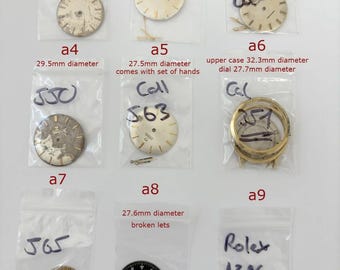 OMEGA Dials Hands Case Disc Stem Rolex A296 hands Gruen Ocean Chief Dial 565 550