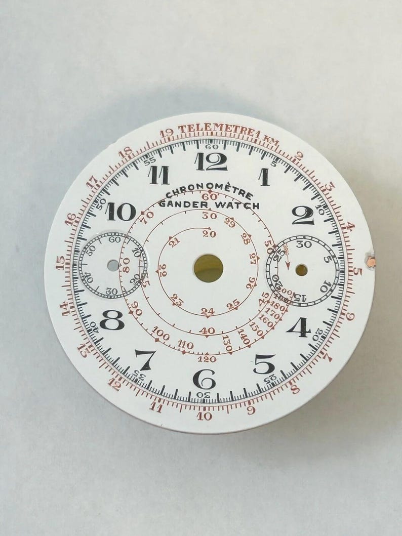 Landeron Monopusher Chronograph Watch Movement Parts Cal 2 3 15 Dial Hands Sub image 11